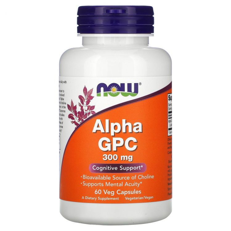 NOW Alpha GPC 300 мг 60 капсул