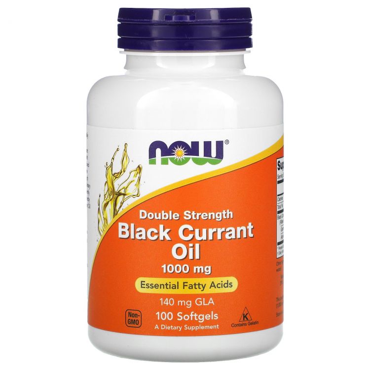 NOW Black Currant Oil Double Strength 1000 мг 100  капсул