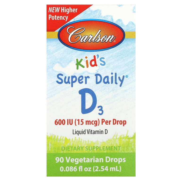 Carlson Labs Kids Super Daily D3 600 IU (15 мкг) (90 капель) 2.54 мл