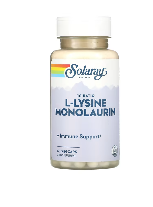 Solaray L-лизин и монолаурин  1:1 60 вегетарианских капсул