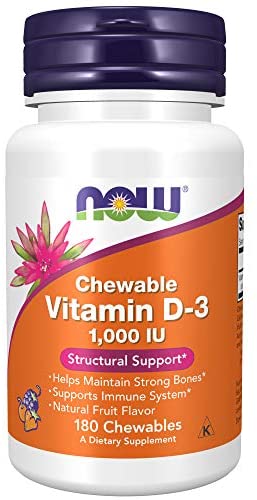 NOW Vitamin D-3 1000 UI, 180 жевательных таблеток