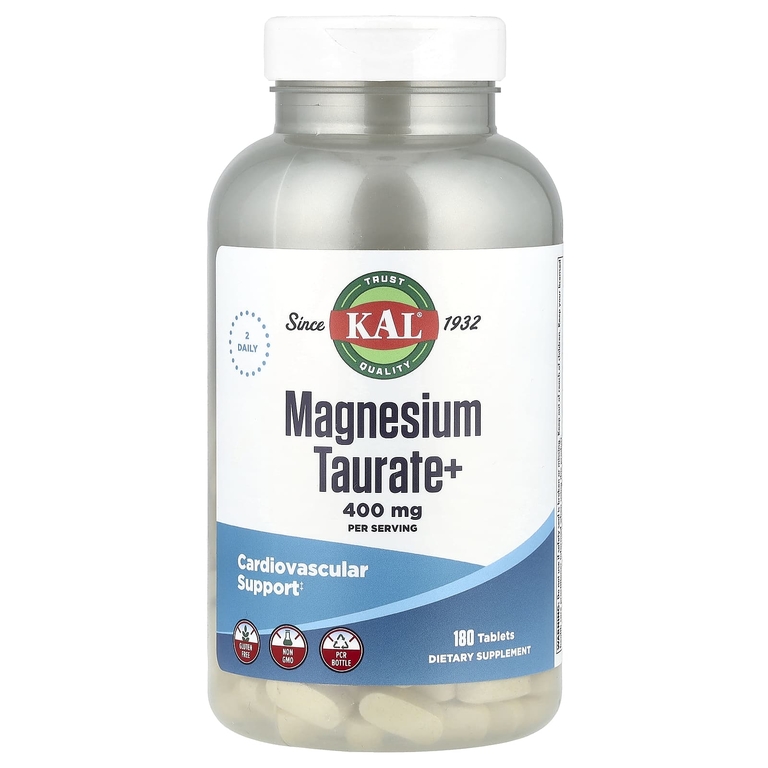 KAL, Magnesium Taurate +, 400 mg, 180 Tablets