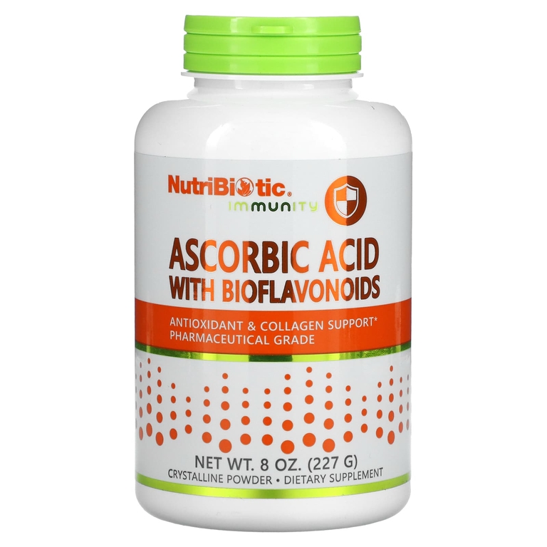 NutriBiotic Immunity Ascorbic acid with bioflavonoids кристаллический порошок, 227 г