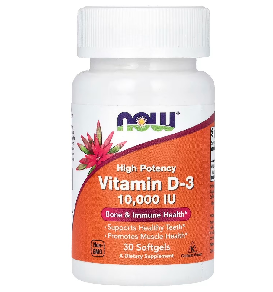NOW Vitamin D-3 10000 IU 30 капсул