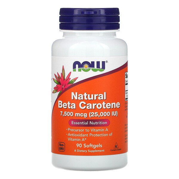 NOW Natural Beta Carotene 25000 90 капсул