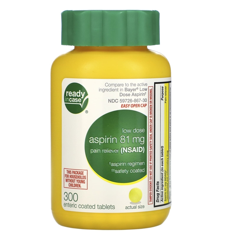Life Extension Aspirin (Аспирин низкая доза с защитным покрытием) 81 мг 300 таблеток