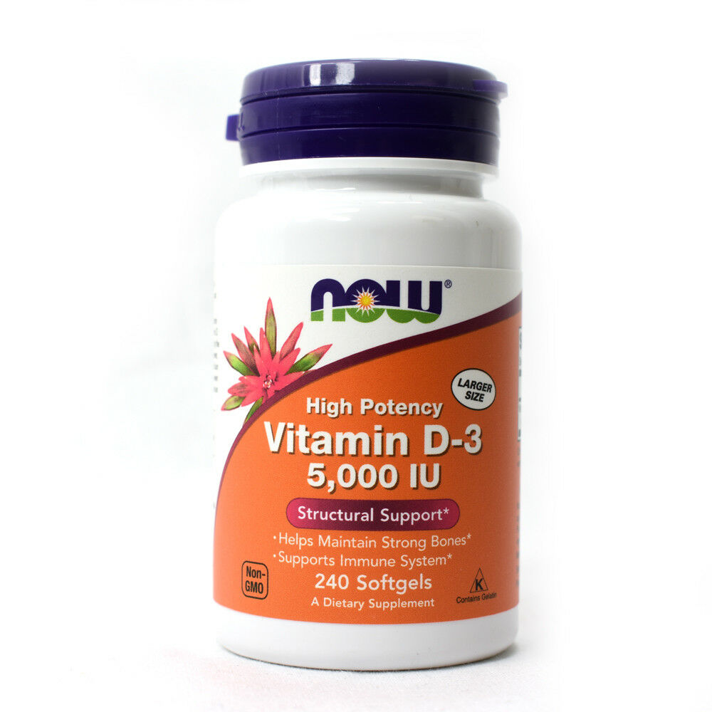 NOW Vitamin D-3 5000 IU 240 капсул