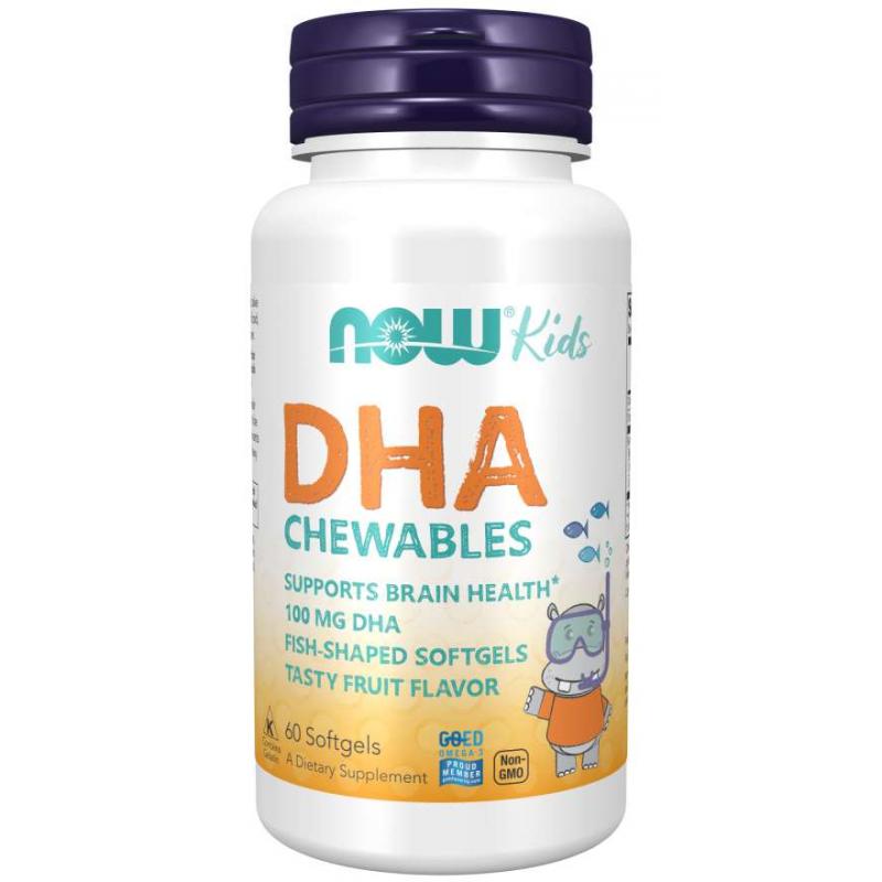 NOW Kid's Chewable Dha 100 мг Фруктовый 60  капсул