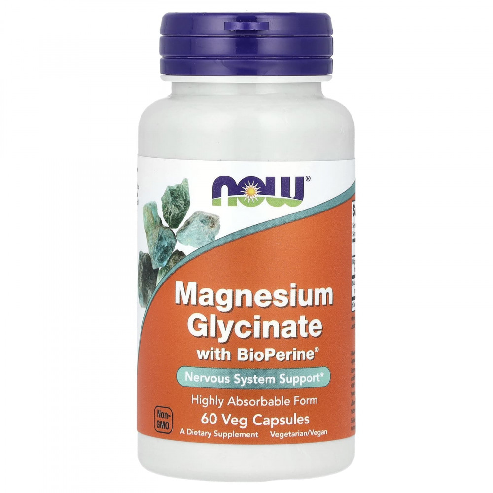 NOW Magnesium Glycinate with BioPerine 60 капсул