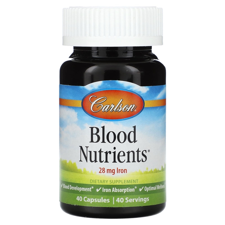 Carlson Labs Blood Nutrients 28 mg Iron, 40 капсул