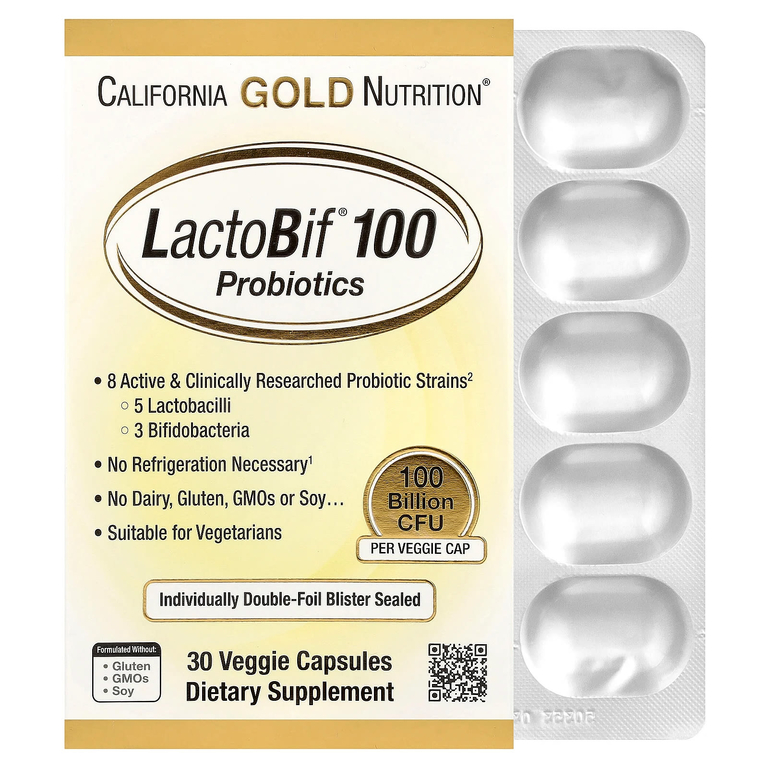 California Gold Nutrition, LactoBif® 100 Probiotics, 100 Billion CFU /30 V-капс/