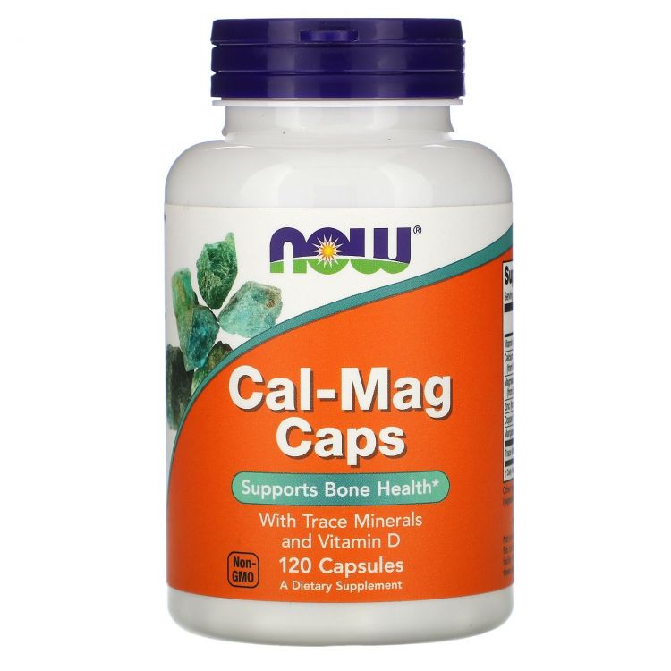 NOW Cal-Mag Caps with Trace Minerals and Vitamin D 120 Капсул