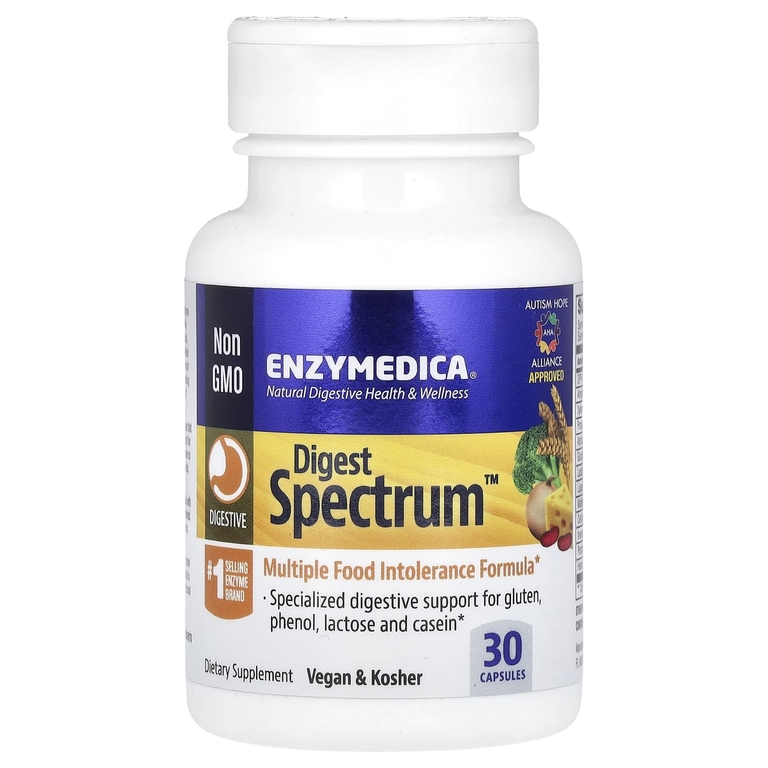 Enzymedica Digest Spectrum, комплексное средство для пищевой непереносимости, 30 капсул