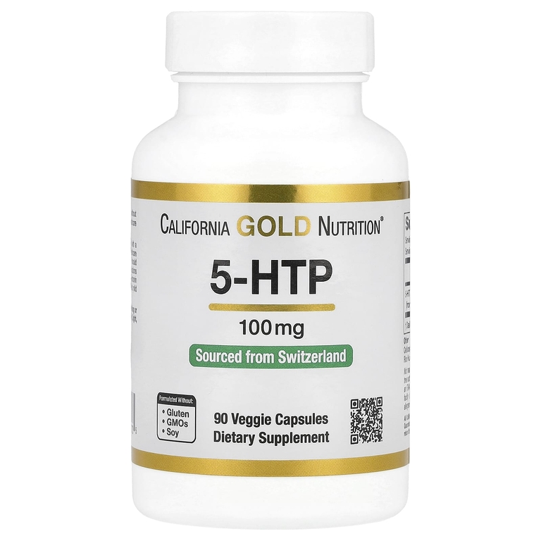 California Gold Nutrition 5-HTP, Mood Support, Griffonia Simplicifolia Extract from Switzerland, 100 mg, 90 Veggie Capsules