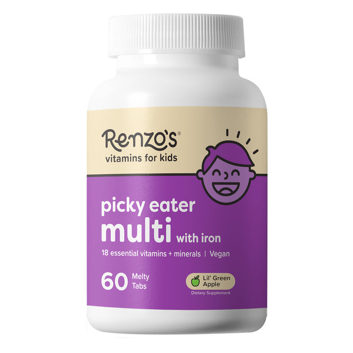 Renzo's для малышей Picky Eater Multi 60 melty tabs (яблоко) Renzo's для малышей Picky Eater Multi 60 melty tabs (яблоко)