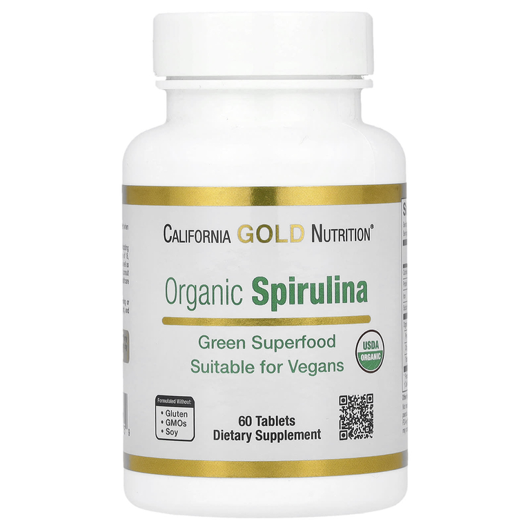 California Gold Nutrition Organic Spirulina, 1,500 mg, 60 Tablets (500 mg per Tablet)
