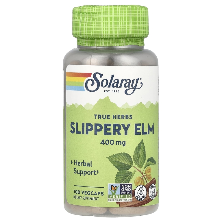 Solaray Slippery Elm Вяз красный (ржавый, скользкий), 400 мг, 100  капсул