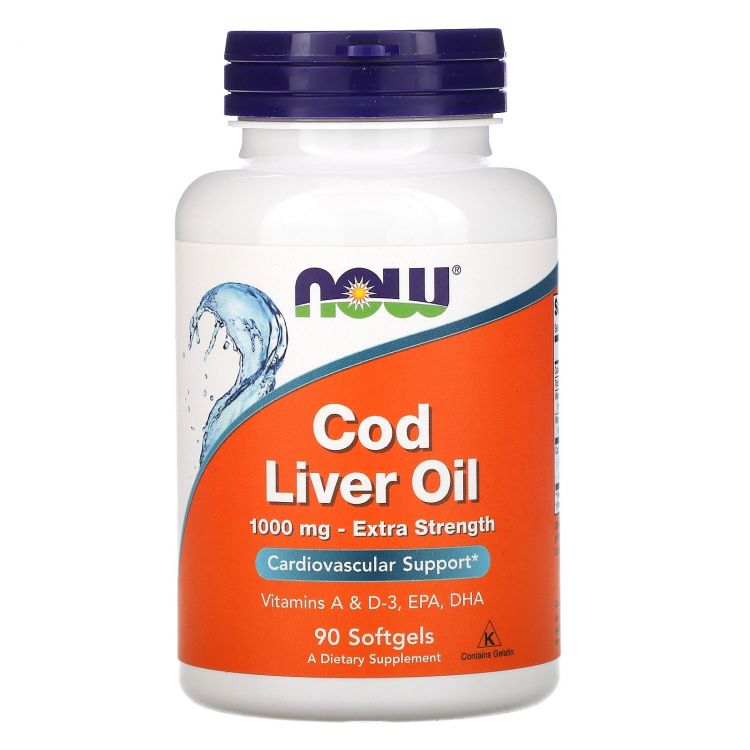 NOW Cod Liver Oil 1000 мг 90 капсул