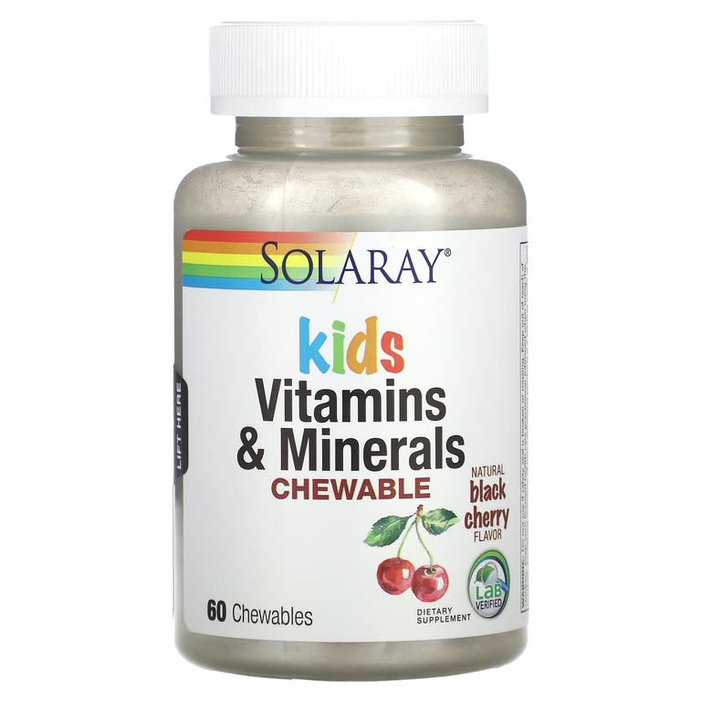 Solaray Children's Multi-Vitamin Детские витамины и минералы вкус черной вишни, 60 жевательных резинок