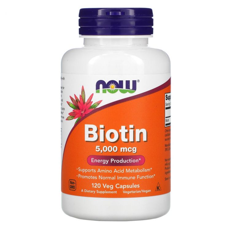 NOW Biotin 5000 мкг 120 капсул