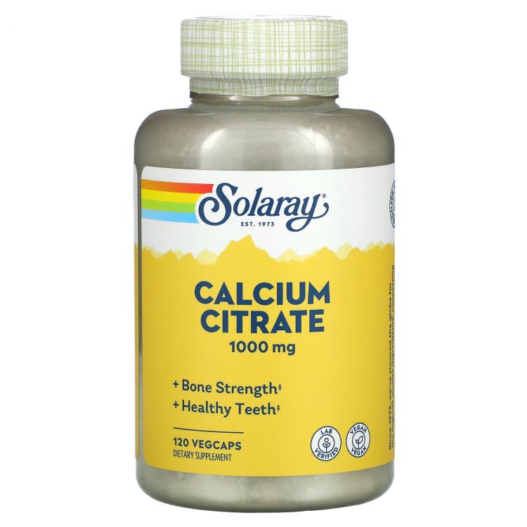 Solaray Calcium citrate Цитрат кальция 1000 мг 120 вегетарианских капсул