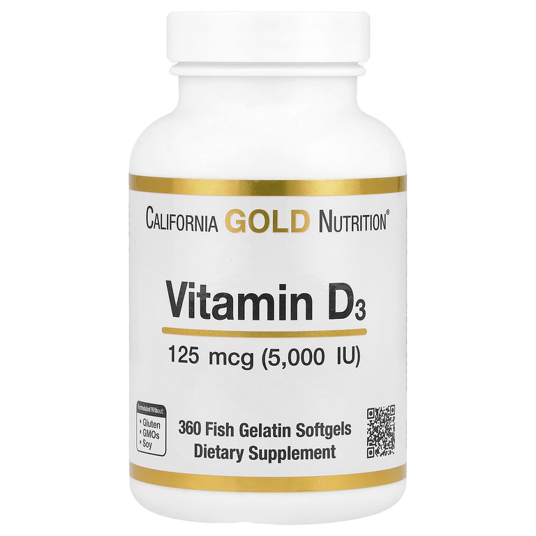 California Gold Nutrition, Vitamin D3 5000 IU /360 Softgels/
