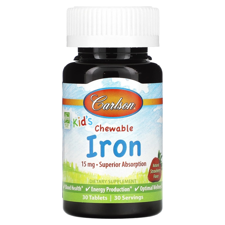 Carlson Labs Kids Iron 15 mg (клубника) 30 таблеток