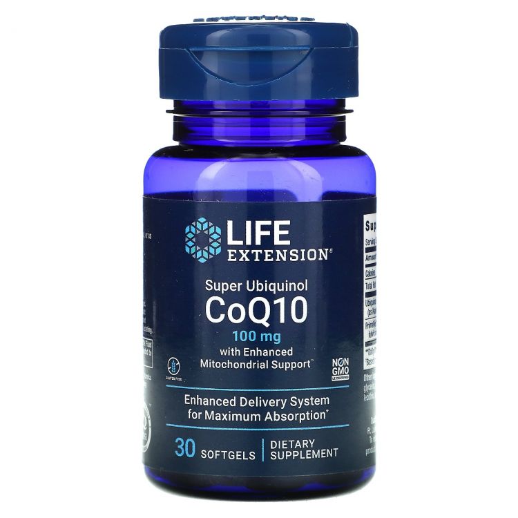 Life Extension Super Ubiquinol CoQ10 with Enhanced Mitochondrial Support, 100 mg, 30 Softgels