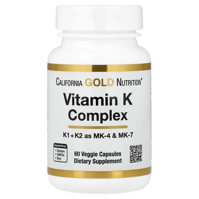 California Gold Nutrition, Vitamin K, 120 mcg /60 V-капс/