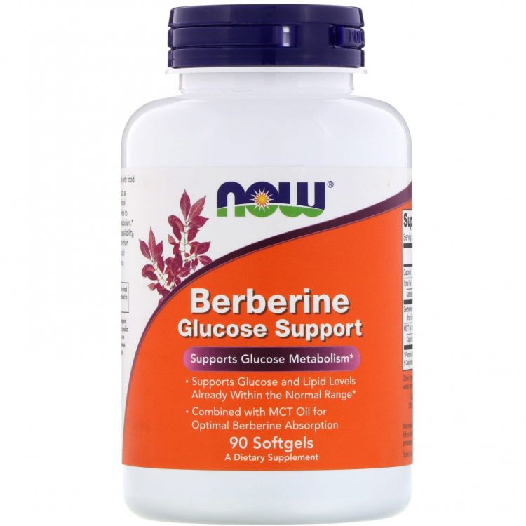NOW Berberine Glucose Support, 90капсул.