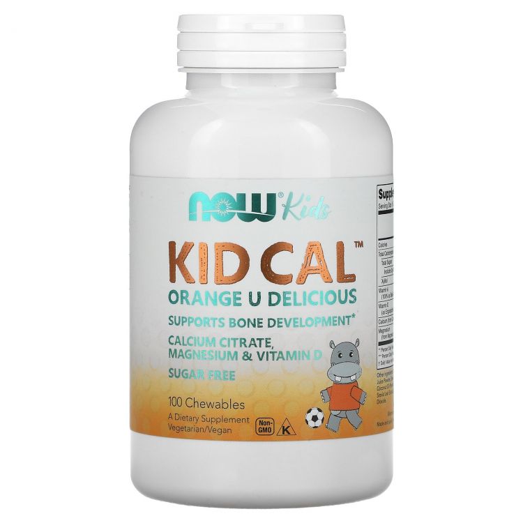 NOW Kid Cal chewable calcium (orange) 100 жевательных витамин
