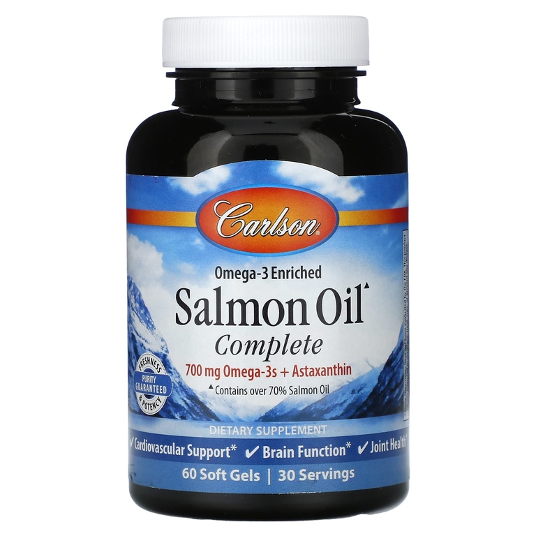 Carlson Labs Salomon Oil Complete 700 мг Omega-3s + Astaxanthin 60 капсул