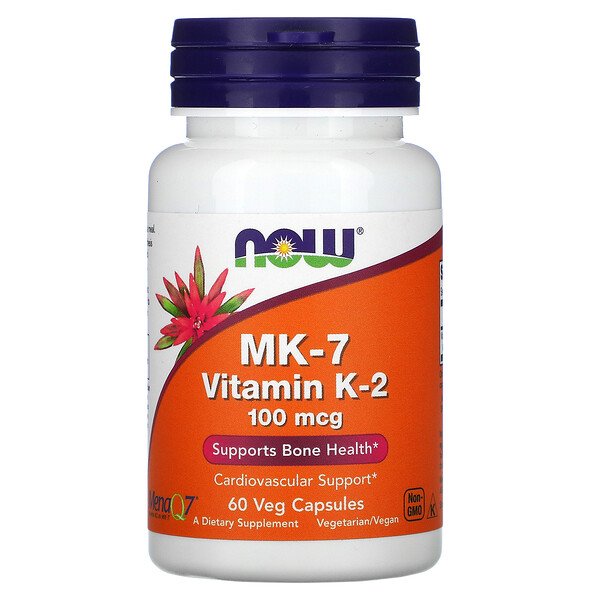 Now Mk-7 Vitamin K-2 100 мкг 60 капсул