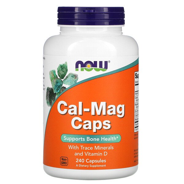 NOW Cal-Mag Caps with Trace Minerals and Vitamin D 240 капсул