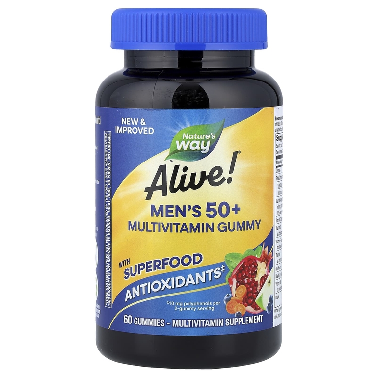 Nature's Way Alive! Men's 50+ Gummy Vitamins 60 Gummies