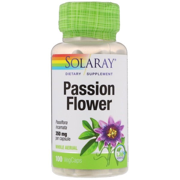 Solaray, Passion Flower  Пассифлора, 350 мг, 100 р капсул