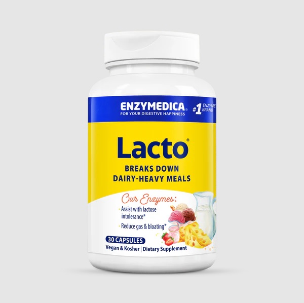 Enzymedica Lacto, формула для переваривания молочных продуктов последнего поколения, 30 капсул