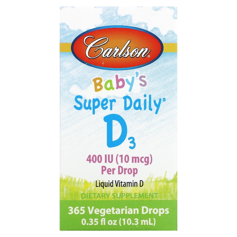 Carlson Labs, Baby's Super Daily D3, 10 mcg (400 IU) (10.3 ml)