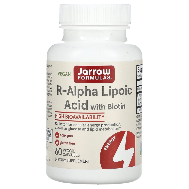 Jarrow Formulas R-Alpha Lipoic Acid with Biotin 60 капсул