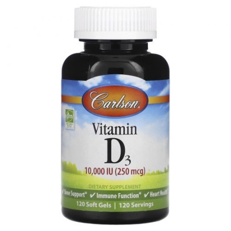 Carlson Labs Vitamin D3 250 мкг (10000 IU) 120 капсул