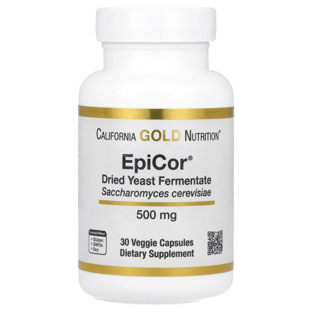 California Gold Nutrition EpiCor®, Dried Yeast Fermentate, 500 mg, 30 Veggie Capsules