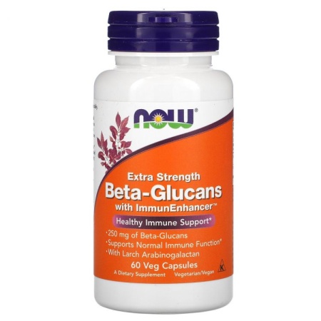 NOW Beta-Glucans Extra Strength 250 мг 60 капсул