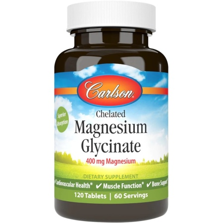 Carlson Labs Chelated Magnesium Glycinate 400 мг Magnesium 120 табл
