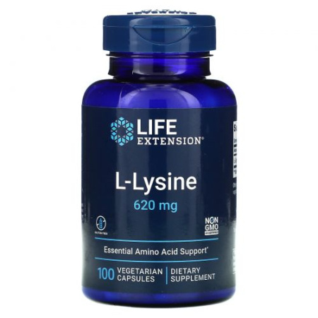 Life Extension L-LYSINE  620 мг, 100 растительных капсул