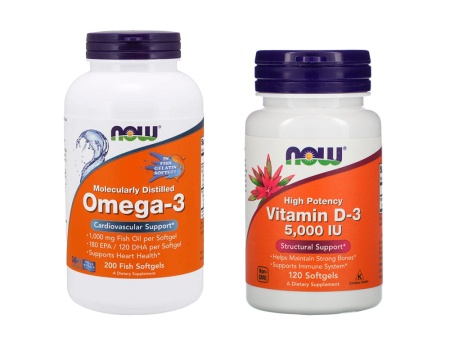 Курс Омега с витамином D3 для взрослых 3 месяца Омега 1000 200 капс. + d3 5000 120 капс.