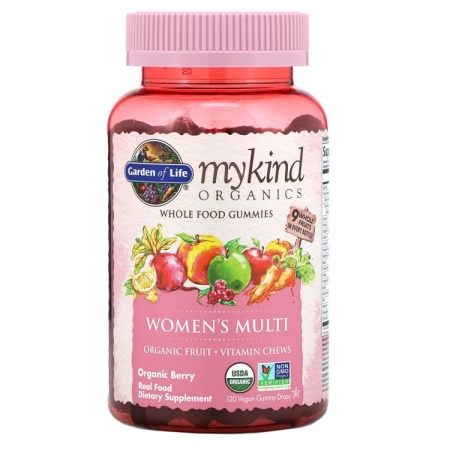 Garden of Life, Mykind Organics, женские мультивитамины, органические ягоды, 120 жевательных конфет