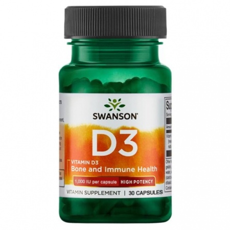 Swanson Vitamin D3 1000 МЕ 30 капсул