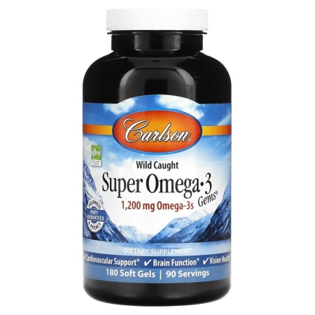 Carlson Labs Super Omega 3 1200 мг Omega-3s 180 капсул