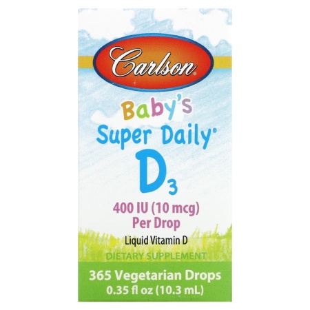 Carlson Labs, Baby's Super Daily D3, 10 mcg (400 IU) (10.3 ml)