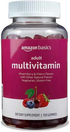 Amazon basics adult multivitamin mixed berry & cherry flavors 150 мармеладок